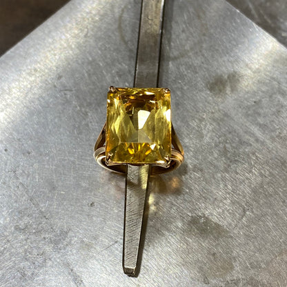 Bague Cocktail - Or Jaune 750 & Citrine Occasion