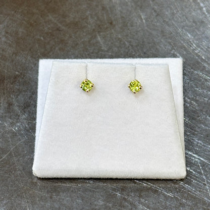 Boucles D'oreilles Puces - Or Jaune 750 & Péridots