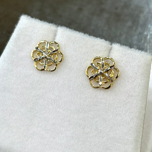 Boucles D'oreilles Floral - Or Jaune 750