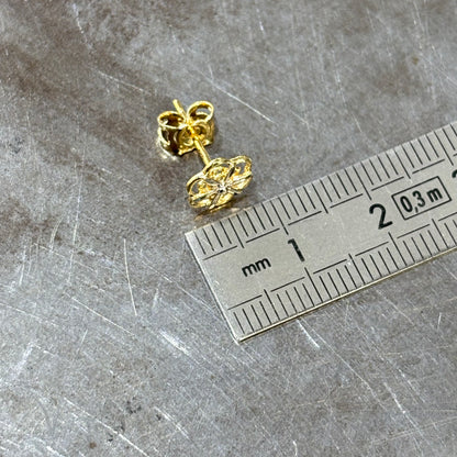 Boucles D'oreilles Floral - Or Jaune 750