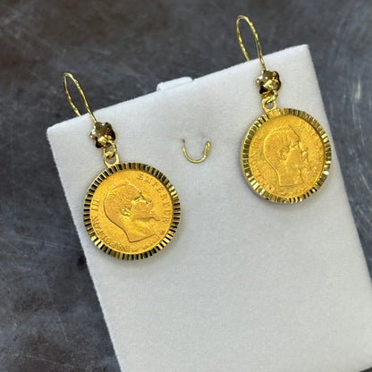 Boucles D'oreilles Pièces - Or Jaune 750 & Pièces Or 10 Francs Napoléon