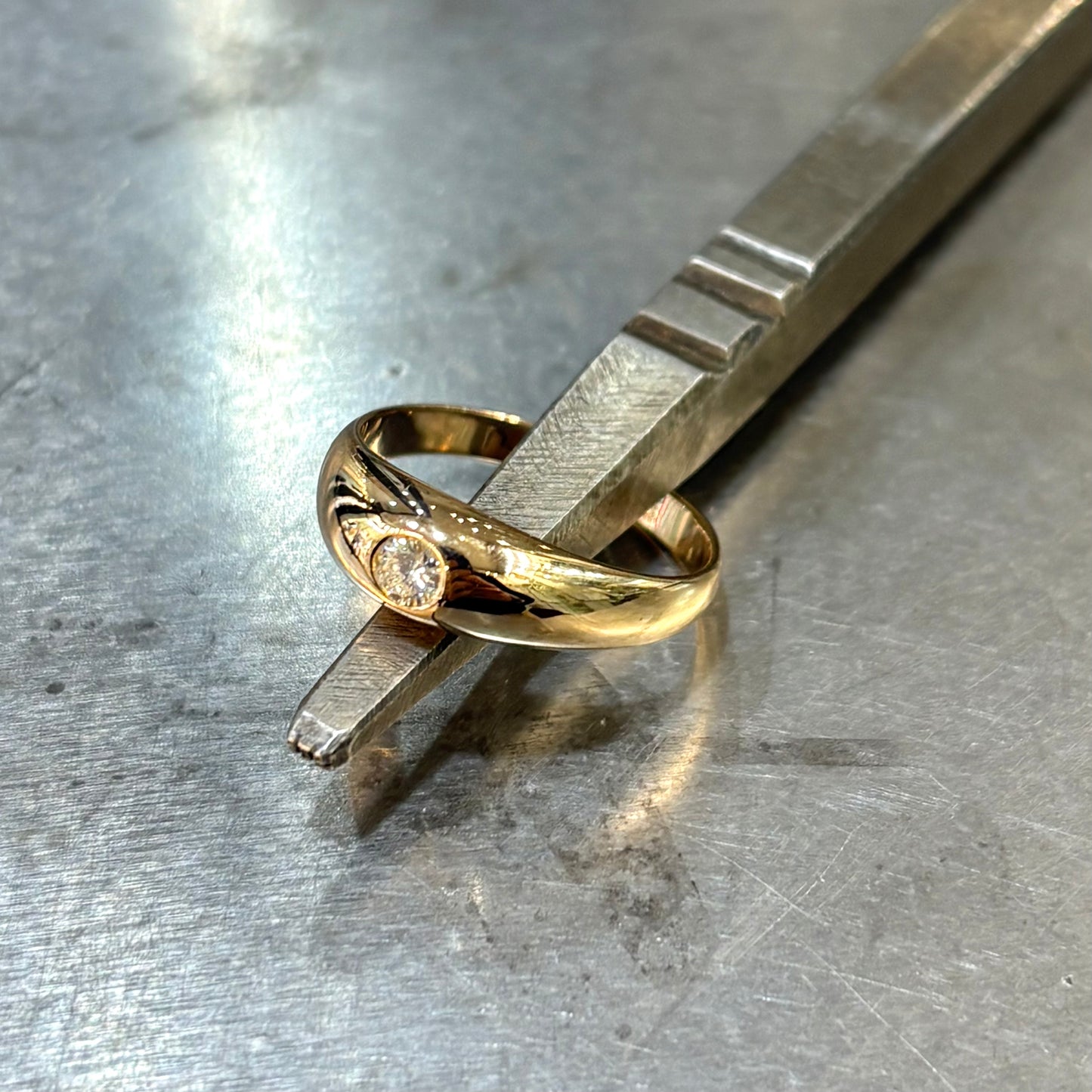 Bague Jonc - Or Jaune 750 & Diamant