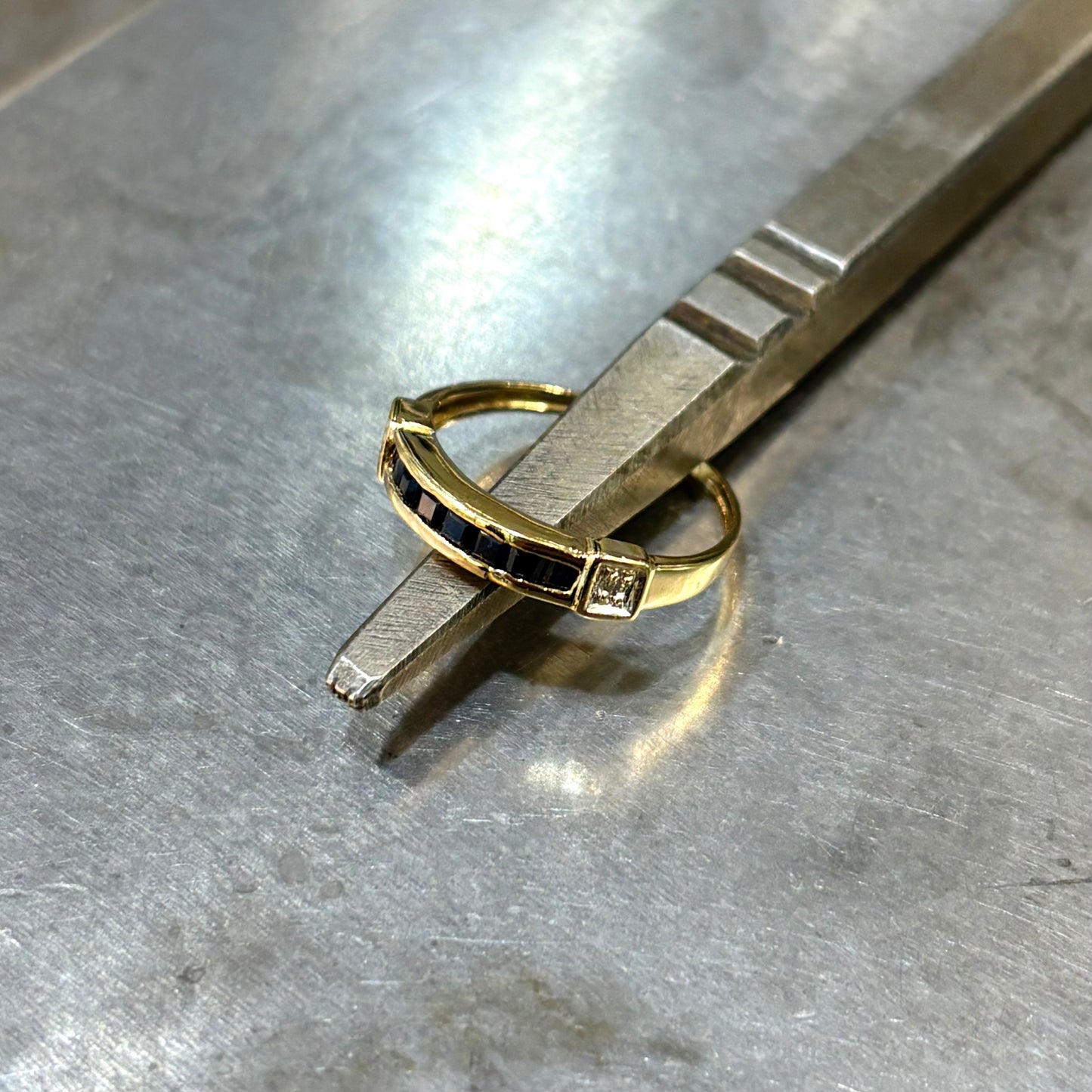 Bague Alliance - Or Jaune 750 Saphirs & Diamants