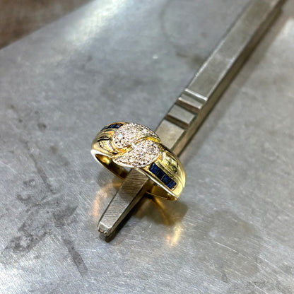 Bague Noeud - Or Jaune 750 Saphirs & Diamants