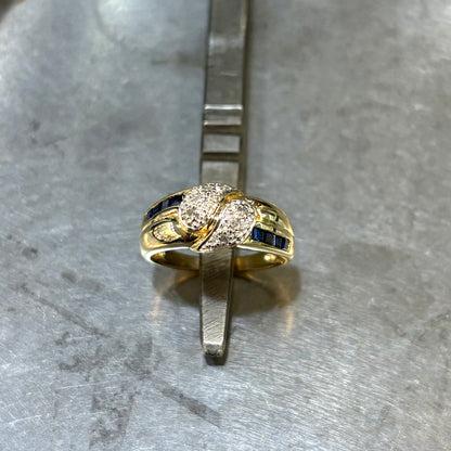 Bague Noeud - Or Jaune 750 Saphirs & Diamants
