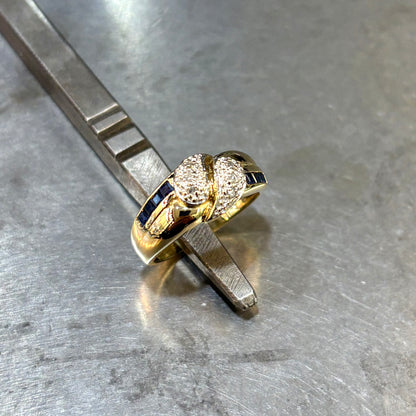 Bague Noeud - Or Jaune 750 Saphirs & Diamants