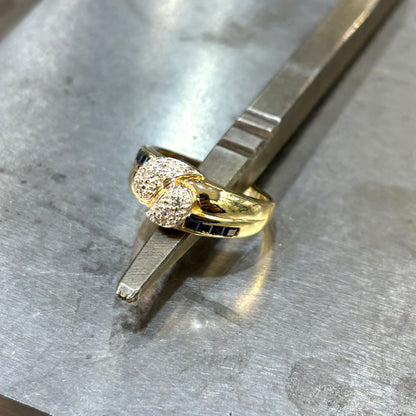 Bague Noeud - Or Jaune 750 Saphirs & Diamants