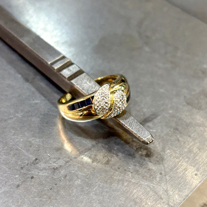 Bague Noeud - Or Jaune 750 Saphirs & Diamants