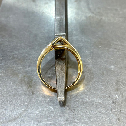 Bague Cubique - Or Jaune 750 Saphirs & Diamants