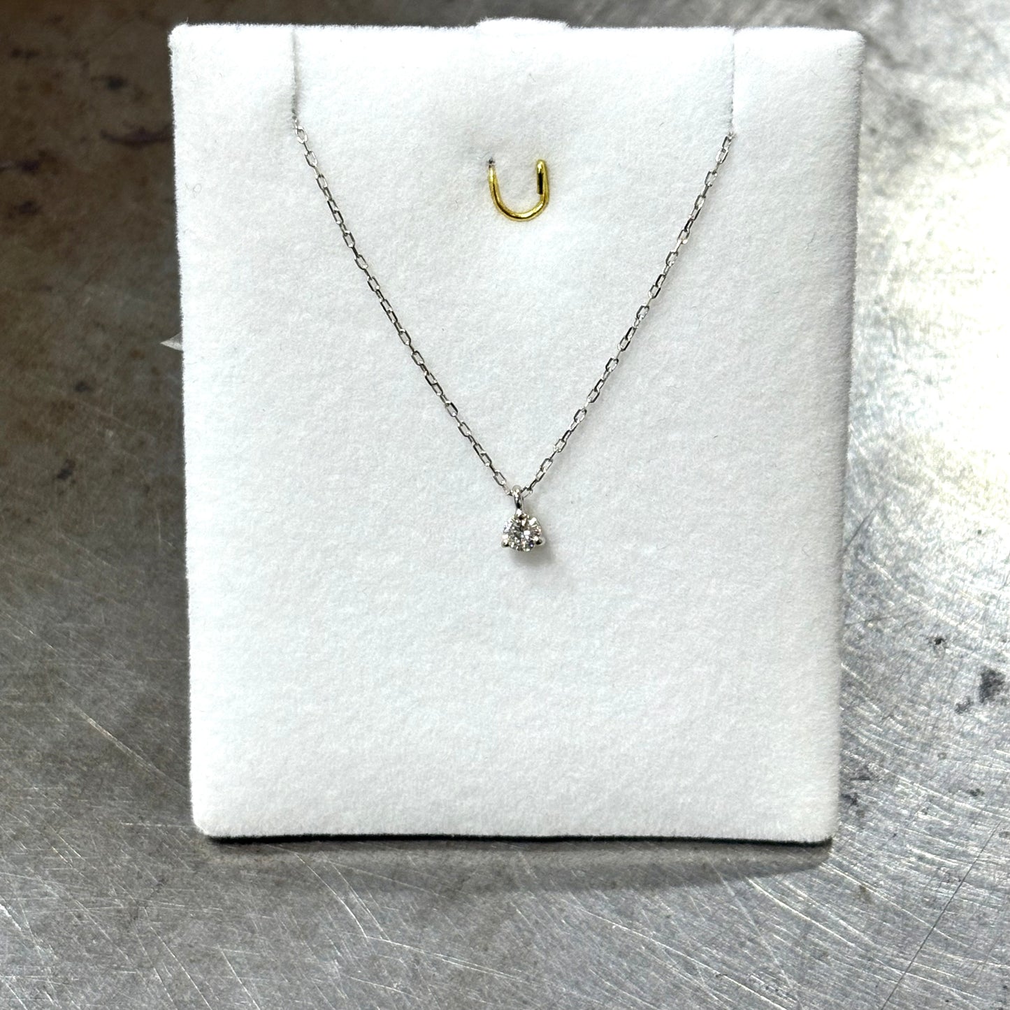 Collier Solitaire - Or Blanc 750 & Diamant