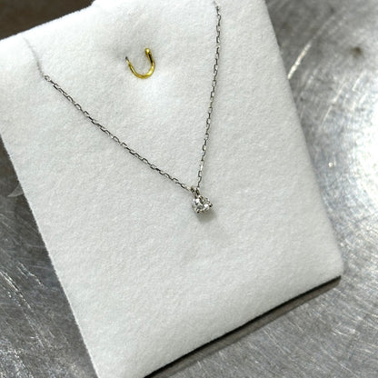 Collier Solitaire - Or Blanc 750 & Diamant