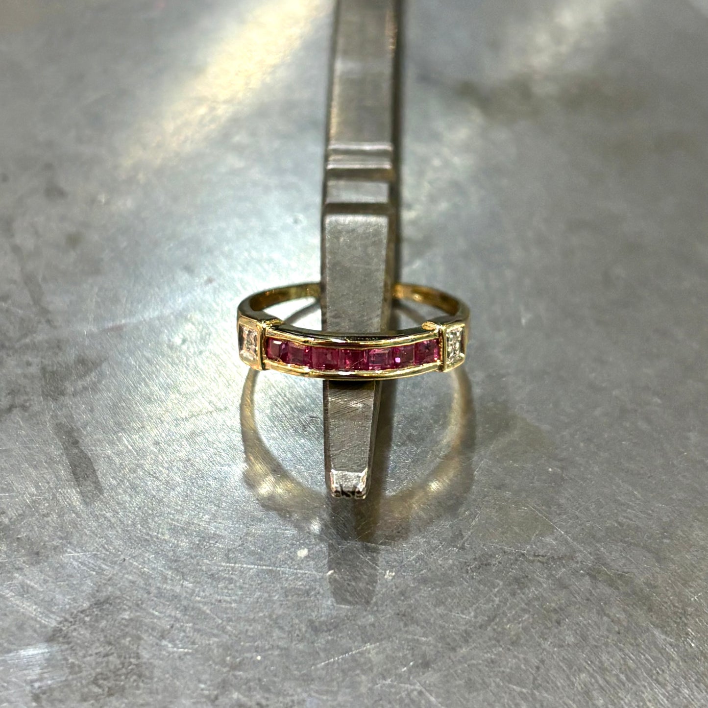 Bague Alliance - Or Jaune 750 Rubis & Diamants