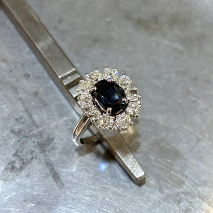 Bague Marguerite - Or Blanc 750 Saphir & Diamants