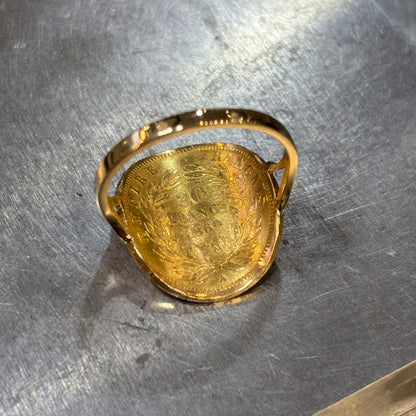 Bague Pièce - Or Jaune 750 & Pièce Or 20 Francs Napoléon