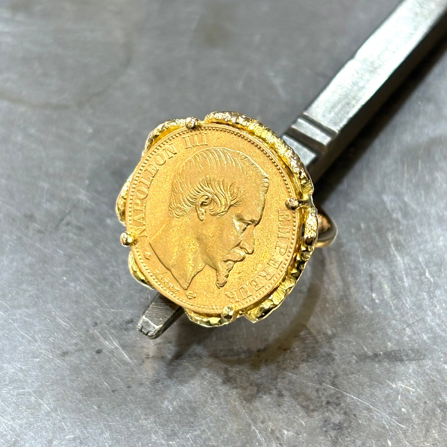 Bague Pièce - Or Jaune 750 & Pièce Or 20 Francs Napoléon