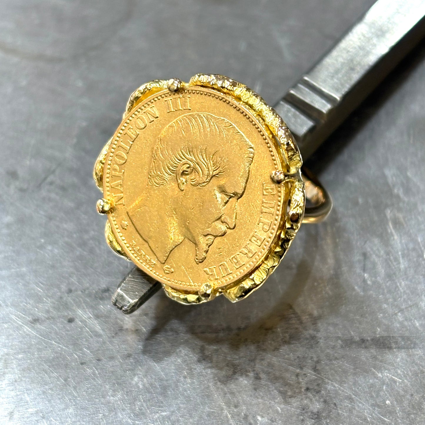 Bague Pièce - Or Jaune 750 & Pièce Or 20 Francs Napoléon