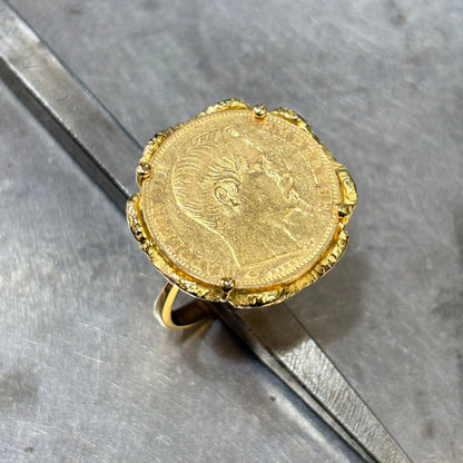 Bague Pièce - Or Jaune 750 & Pièce Or 20 Francs Napoléon