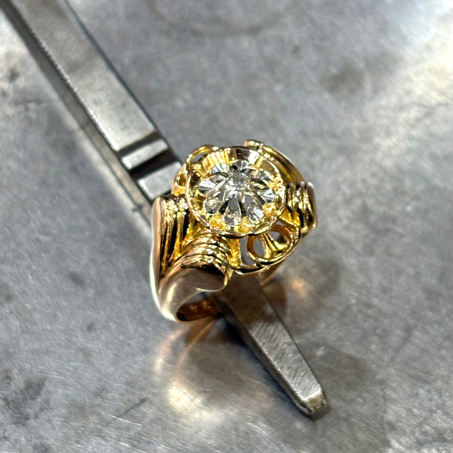 Bague Vintage - Or Jaune 750 & Diamants