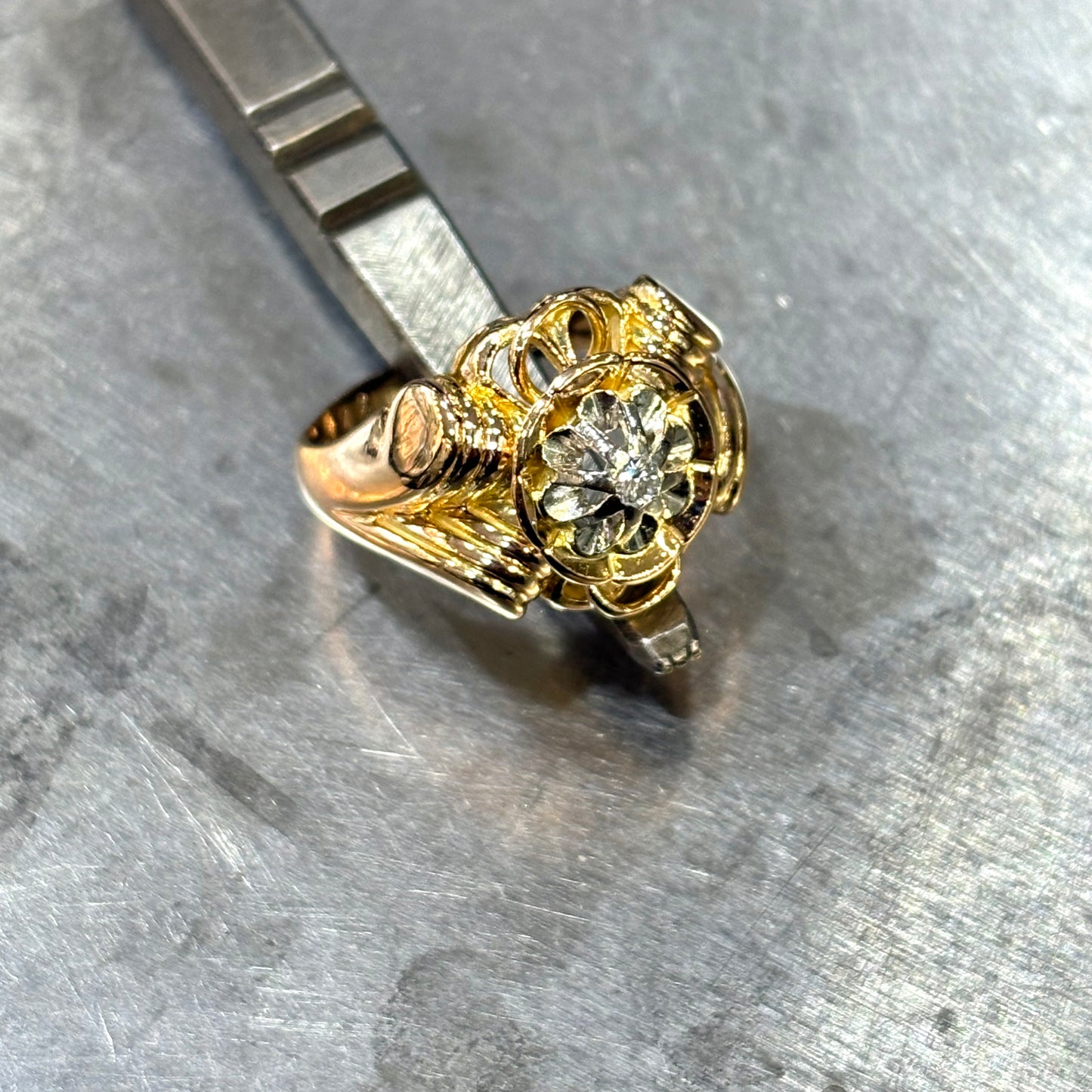 Bague Vintage - Or Jaune 750 & Diamants