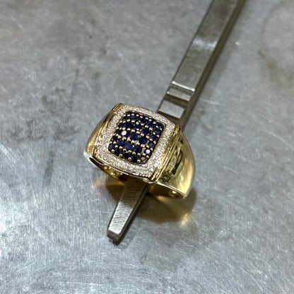 Bague Pavée - Or Jaune 750 Saphirs & Diamants