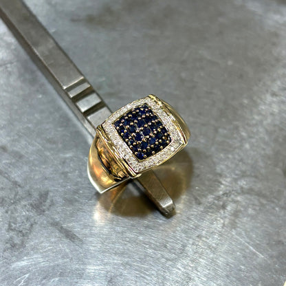 Bague Pavée - Or Jaune 750 Saphirs & Diamants