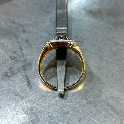 Bague Pavée - Or Jaune 750 Saphirs & Diamants