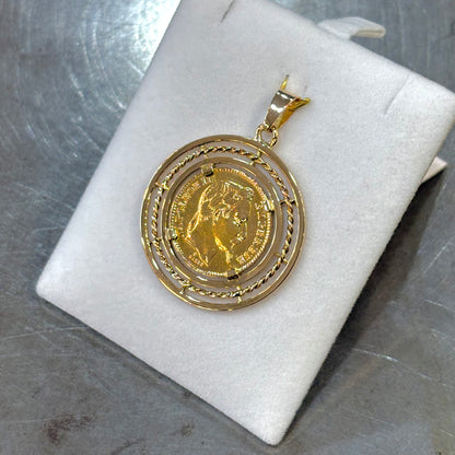 Pendentif Pièce - Or Jaune 750 & Pièce 20 Francs Napoléon