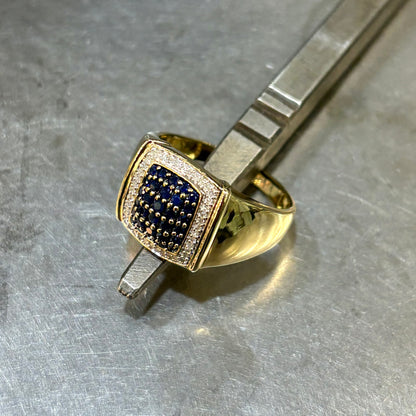 Bague Pavée - Or Jaune 750 Saphirs & Diamants