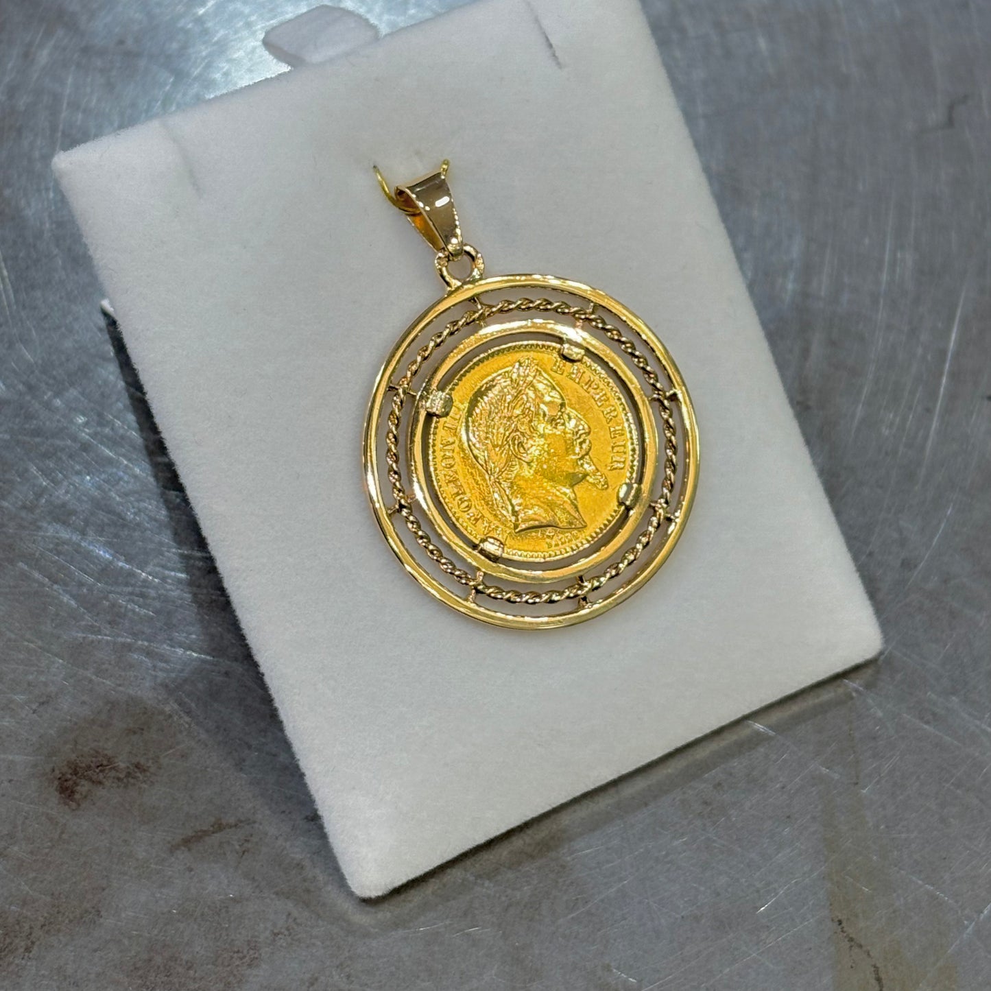 Pendentif Pièce - Or Jaune 750 & Pièce 20 Francs Napoléon