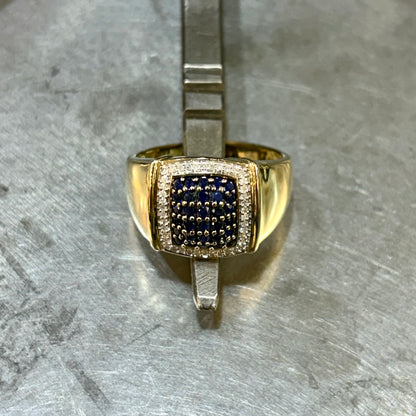 Bague Pavée - Or Jaune 750 Saphirs & Diamants