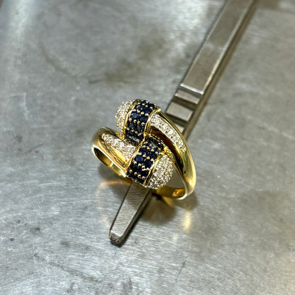 Bague Toi & Moi - Or Jaune 750 Saphirs & Diamants