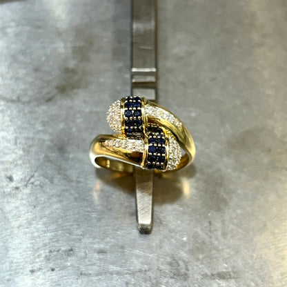 Bague Toi & Moi - Or Jaune 750 Saphirs & Diamants