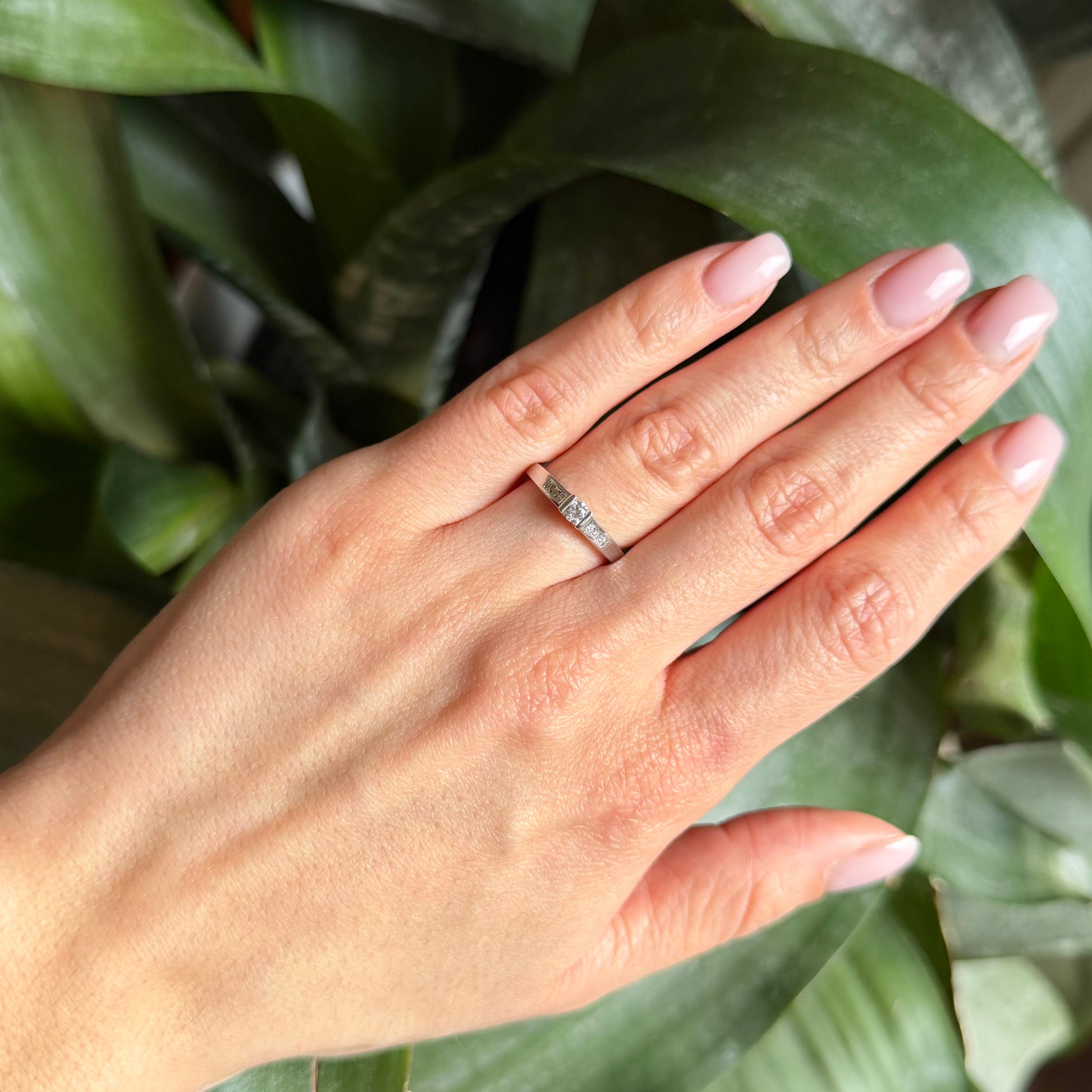 Bague Solitaire - Or Blanc 750 & Diamants