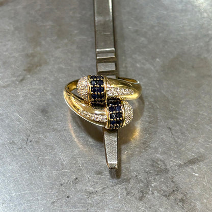 Bague Toi & Moi - Or Jaune 750 Saphirs & Diamants