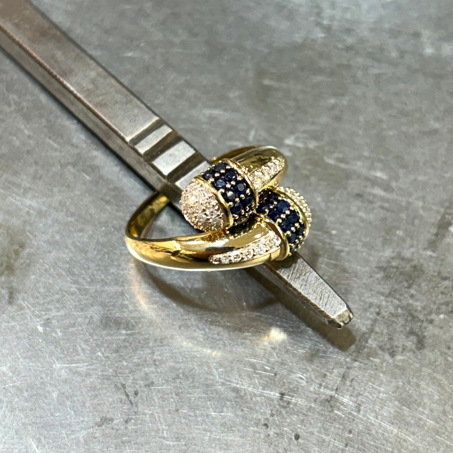 Bague Toi & Moi - Or Jaune 750 Saphirs & Diamants