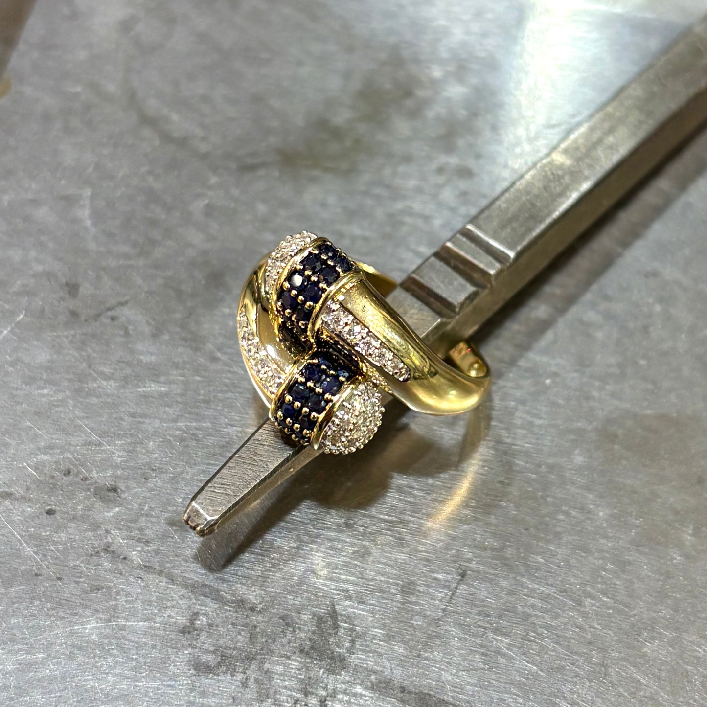 Bague Toi & Moi - Or Jaune 750 Saphirs & Diamants