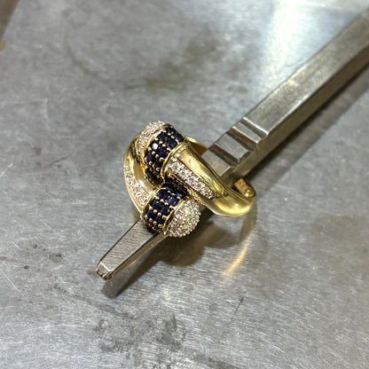 Bague Toi & Moi - Or Jaune 750 Saphirs & Diamants