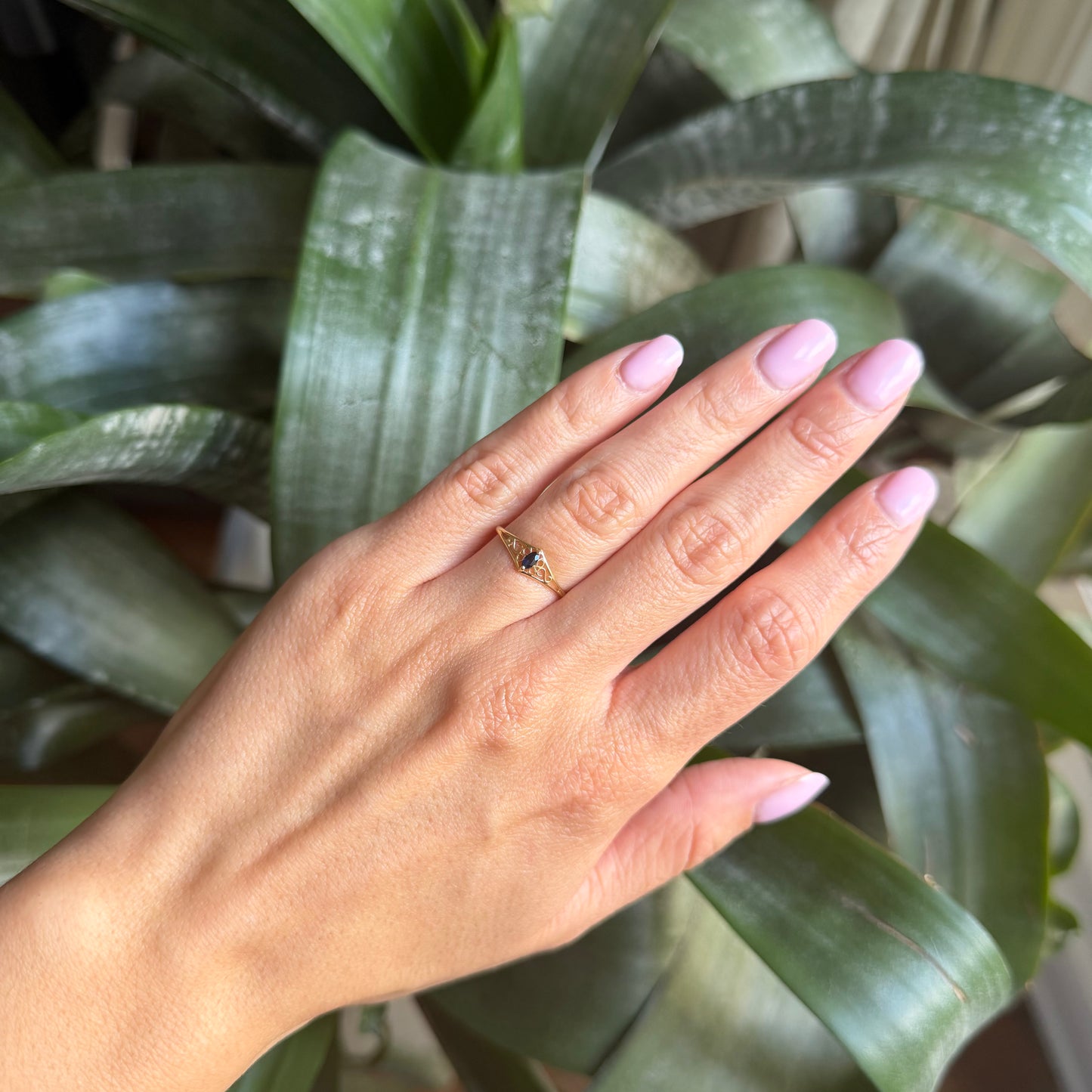 Bague Vintage - Or Jaune 750 & Saphir