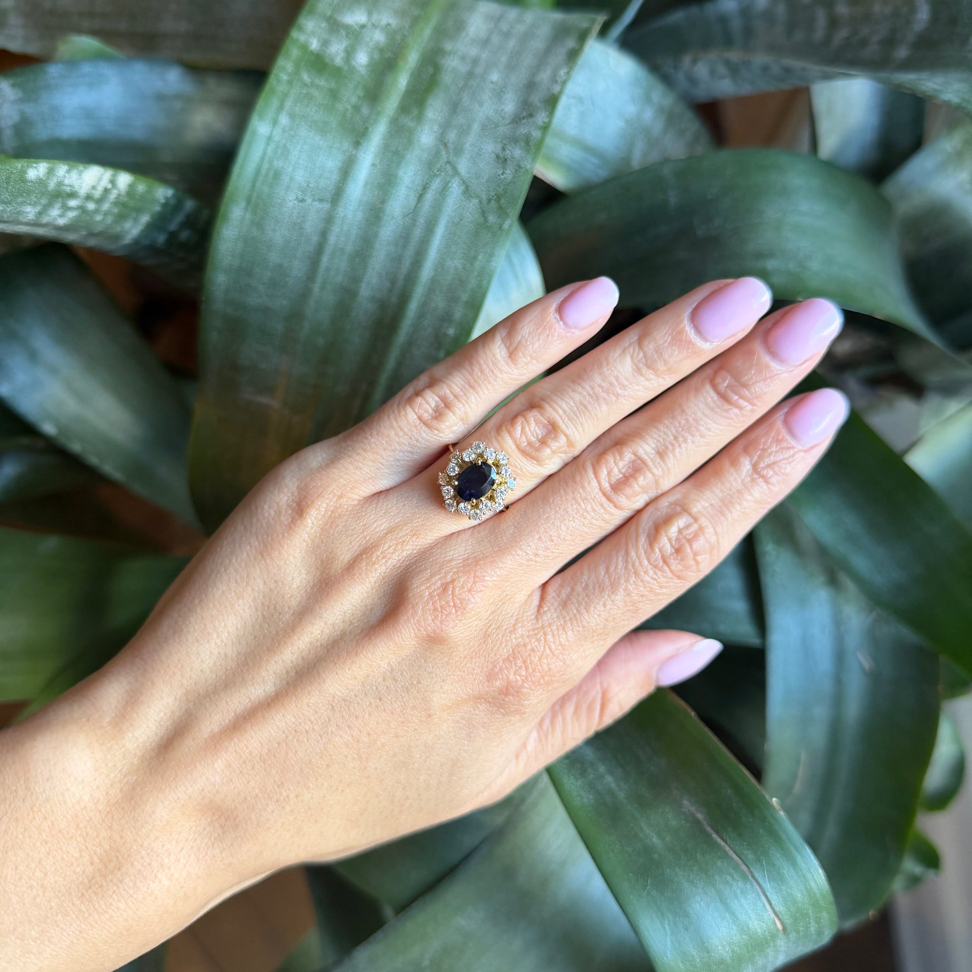 Bague Marguerite - Or Jaune 750 Diamants & Saphir