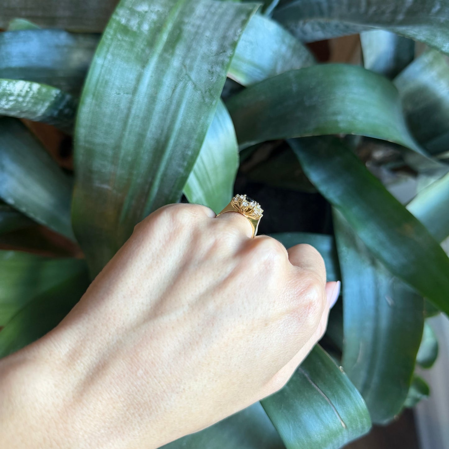 Bague Marguerite - Or Jaune 750 Diamants & Saphir