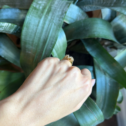 Bague Marguerite - Or Jaune 750 Diamants & Saphir