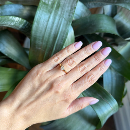 Bague Solitaire Vintage - Or Jaune 750 & Diamant