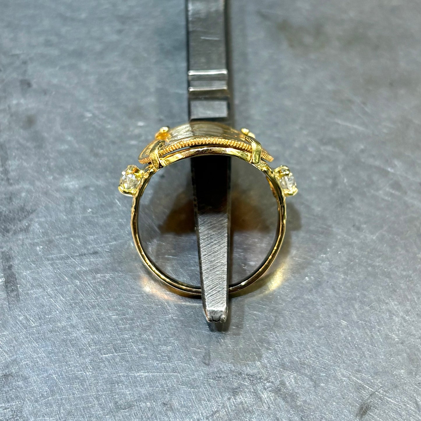 Bague Pièce - Or Jaune 750 & Pièce 10 Francs Napoléon & Diamants