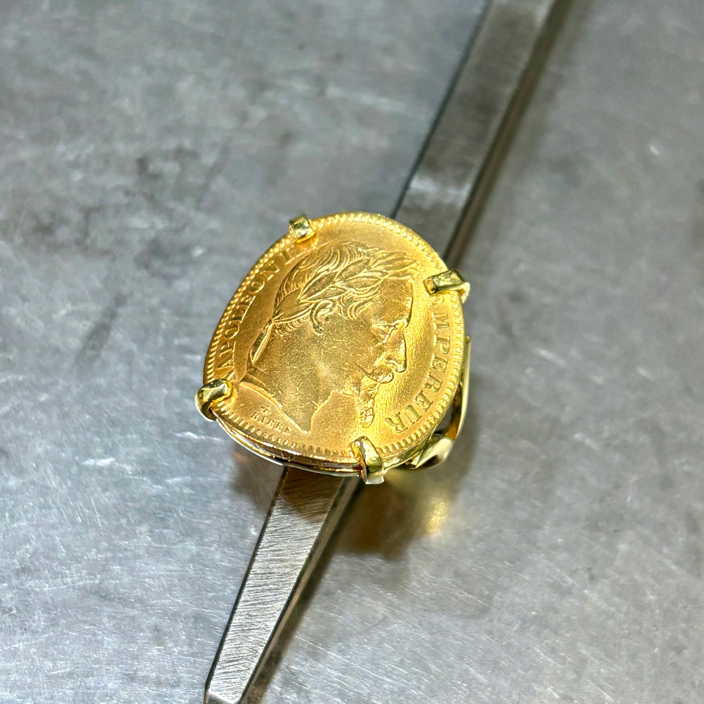 Bague Pièce - Or Jaune 750 & Pièce Or 20 Francs Napoléon