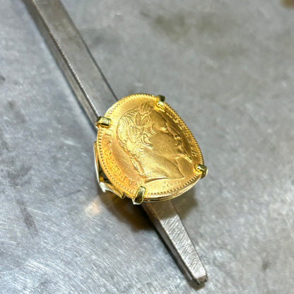 Bague Pièce - Or Jaune 750 & Pièce Or 20 Francs Napoléon