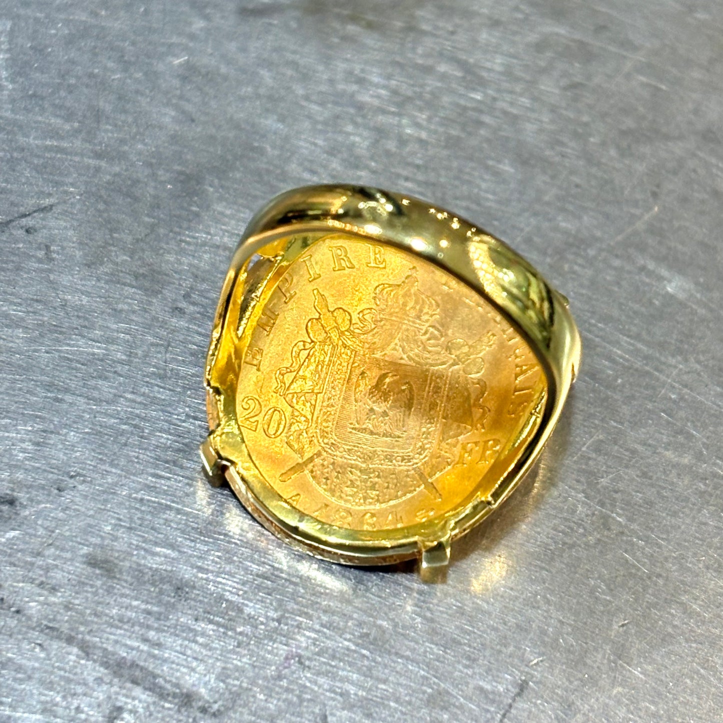 Bague Pièce - Or Jaune 750 & Pièce Or 20 Francs Napoléon