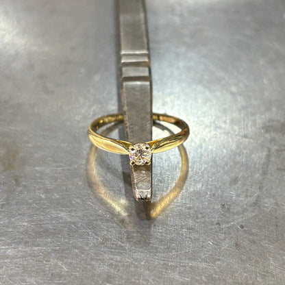 Bague Solitaire - Or Jaune 750 & Diamant