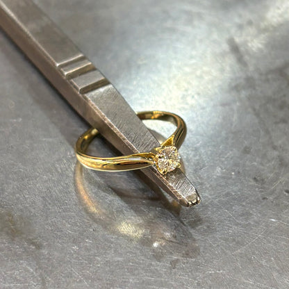 Bague Solitaire - Or Jaune 750 & Diamant