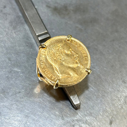 Bague Pièce - Or Jaune 750 & Pièce Or 20 Francs Napoléon