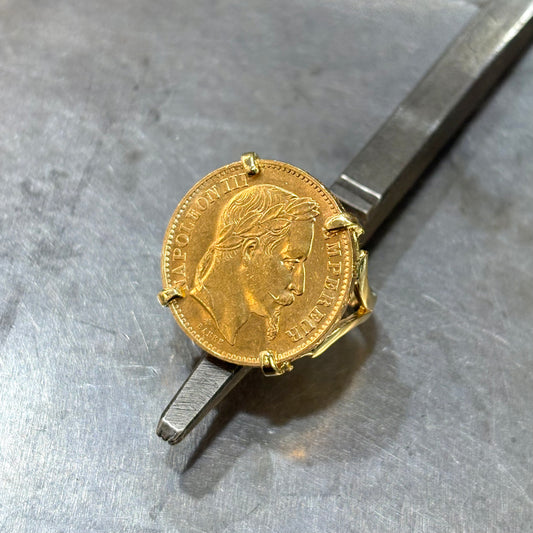 Bague Pièce - Or Jaune 750 & Pièce Or 20 Francs Napoléon